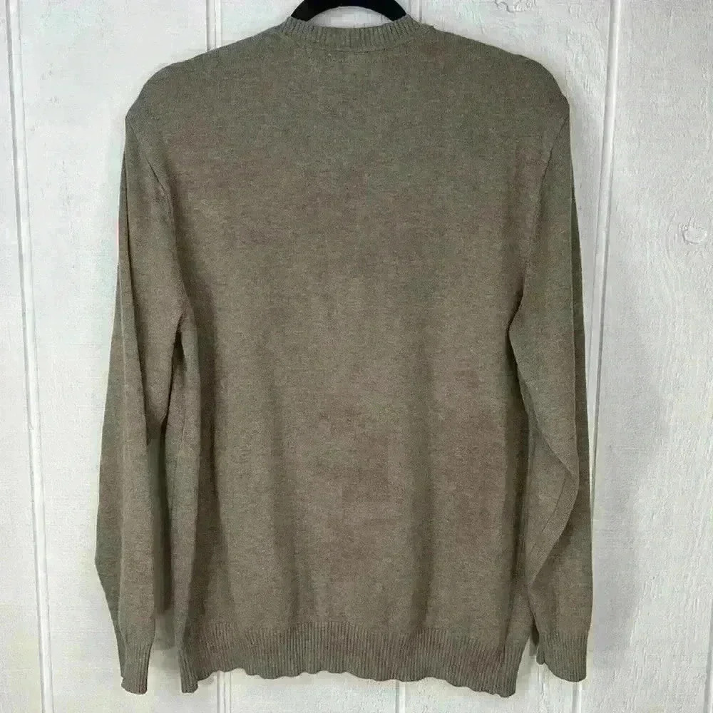 Men’s Club Room 100% Cotton Size Large Argyle V Neck Long Sleeve Sweater - Picture 4 of 6